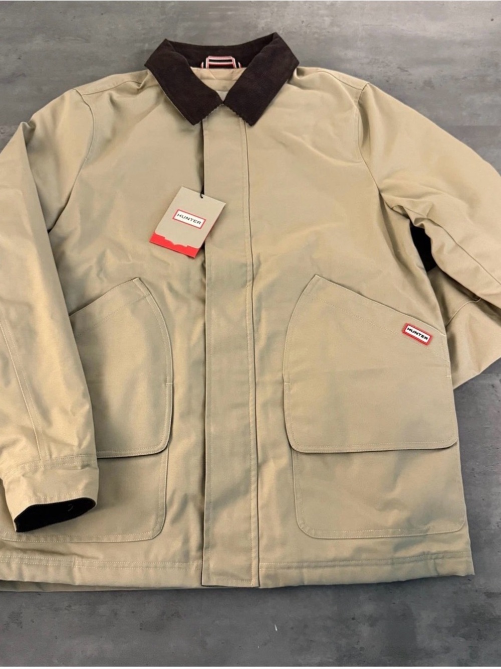 Hunter Barn Coat Hunting Jacket Mens M Denman Teak Corduroy Collar Quilted Lined